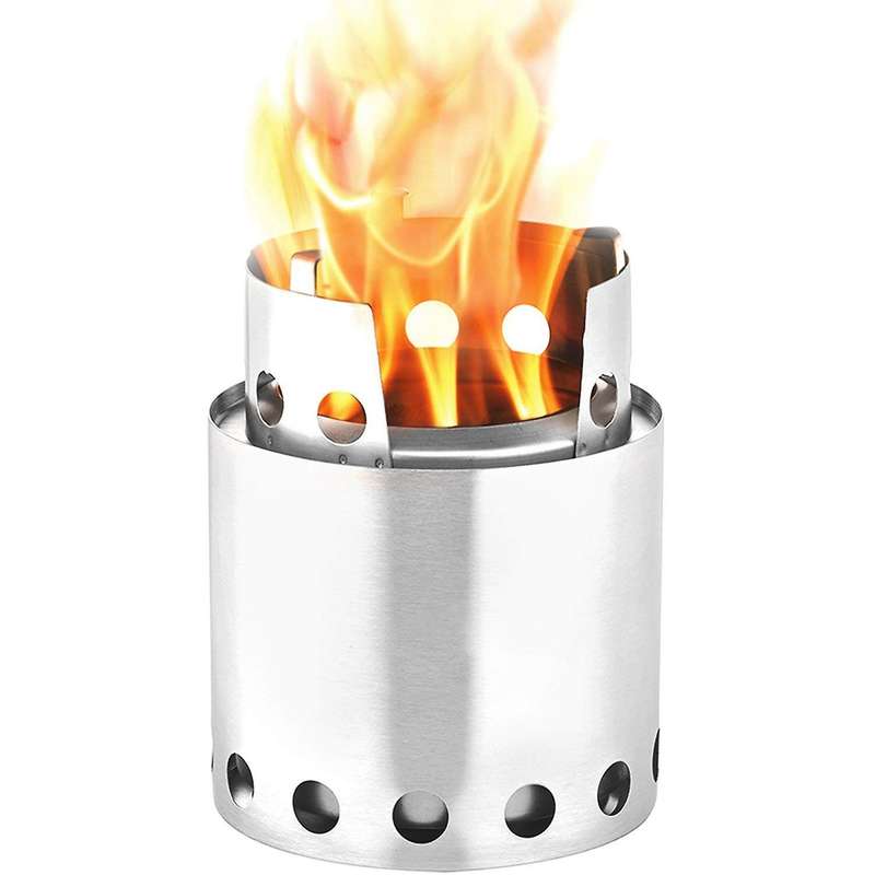 Portable Outdoor Camping Wood Firewood Firewood Stove Can Be Easily Dismantled for Outdoor Hiking, H