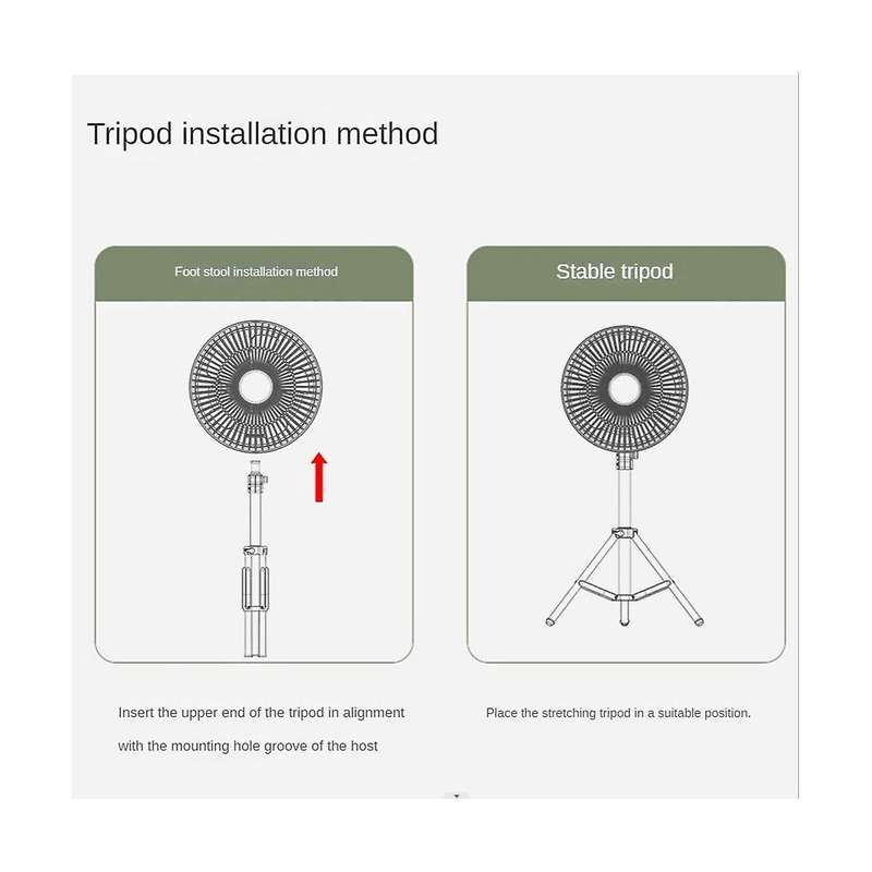 Portable Outdoor Camping Fan Multifunction Ceiling Fan Usb Chargeable Desk Tripod Stand Air Cooling