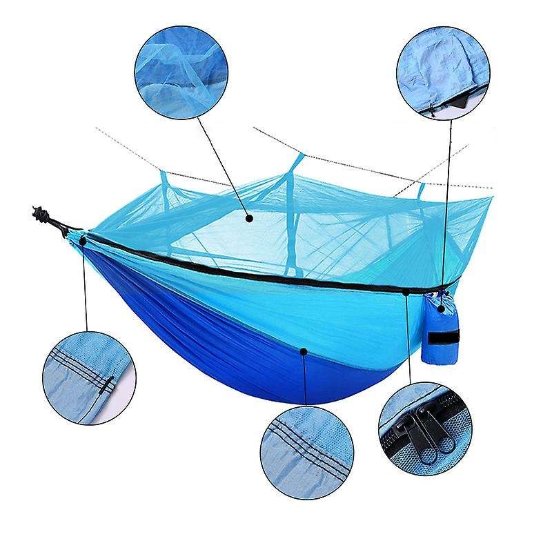 Portable Outdoor Camping Hammock with Mosquito Net 1-2 Person Hanging Bed Parachute Fabric Sleep Swi