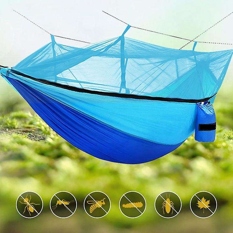 Portable Outdoor Camping Hammock with Mosquito Net 1-2 Person Hanging Bed Parachute Fabric Sleep Swi