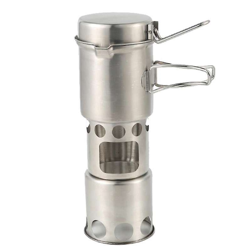Portable Outdoor Camping Wood Stove Pot Set Stove Sub Outdoor Picnic Folding Hiking Travel Firewood