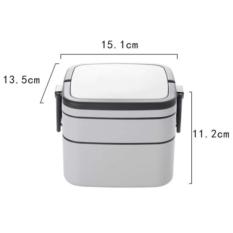 Portable Plastic Double-Layer Lunch Box Heating and Leak-Proof Multilayer Fitness Student Lunch Box