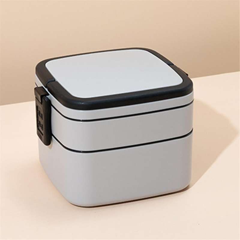 Portable Plastic Double-Layer Lunch Box Heating and Leak-Proof Multilayer Fitness Student Lunch Box