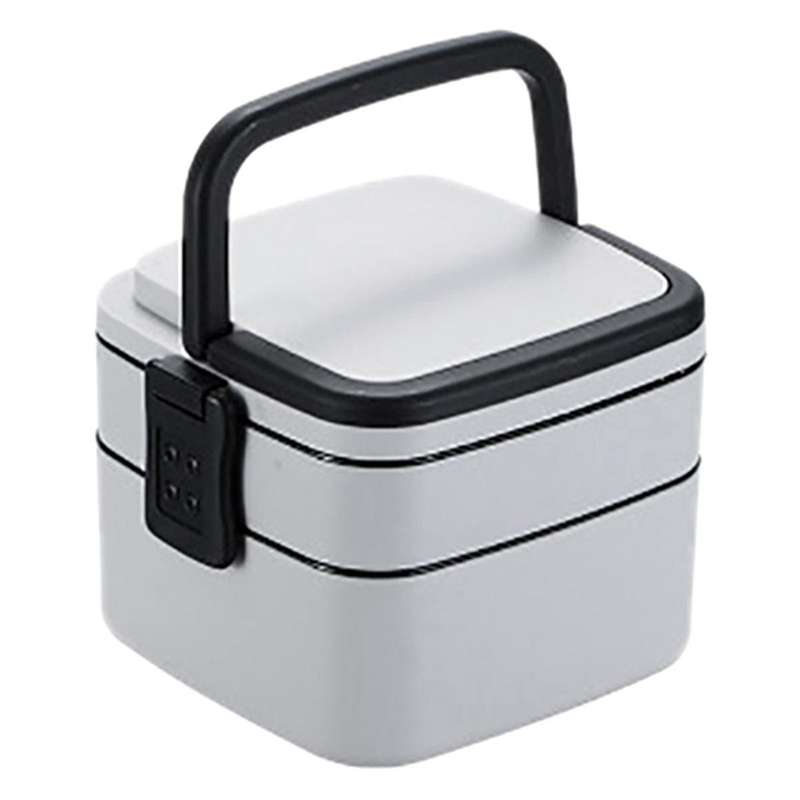 Portable Plastic Double-Layer Lunch Box Heating and Leak-Proof Multilayer Fitness Student Lunch Box