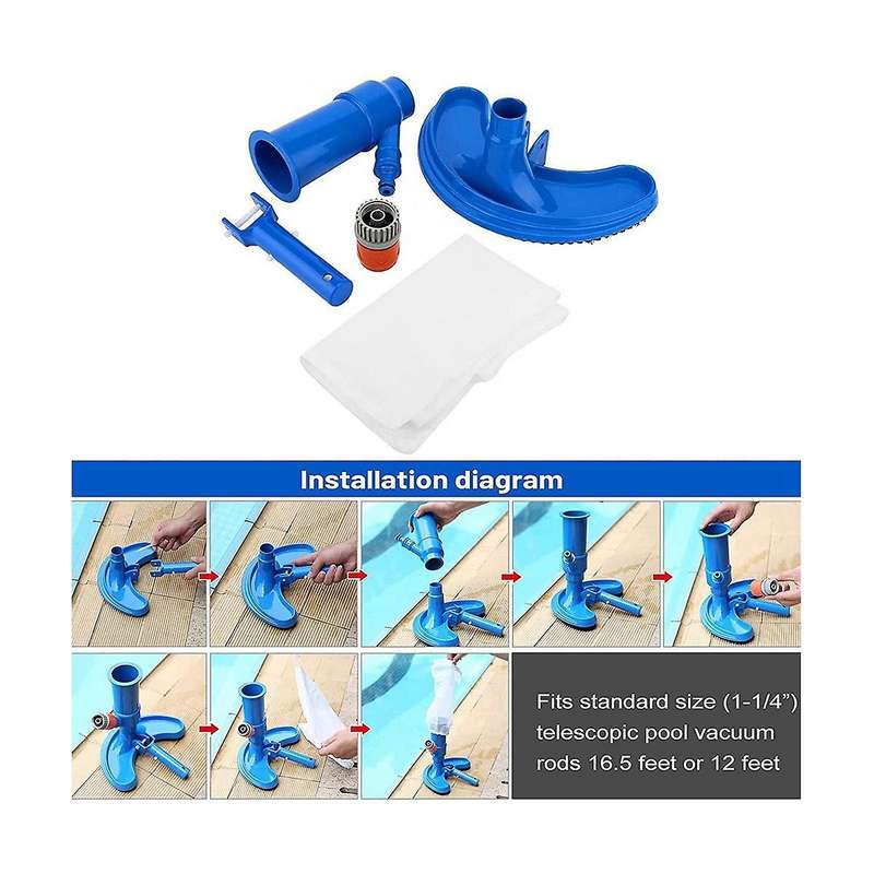 Portable Pool Vacuum for Above Ground Pool with Brushes and Bag, for Spa Hot Tub,inflatable Pools&f