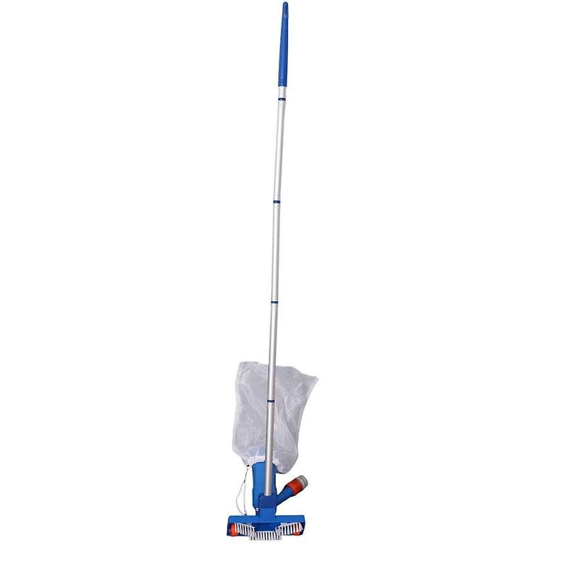 Portable Pool Vacuum Jet Underwater Cleaner Set with Brush & Pole, Attach to Garden Hose