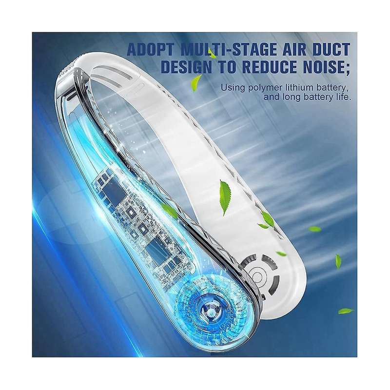 Portable Rechargeable Neck Fan,headphone Design Neck Air Conditioner,hands Free Bladeless Fan,3 Spe