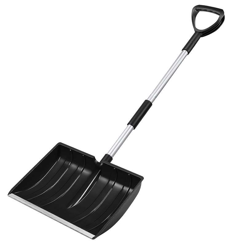 Portable Snow Shovel for Driveway Snow Shovel with Aluminum Handle and Wide Blade Scoop Shovel Sno