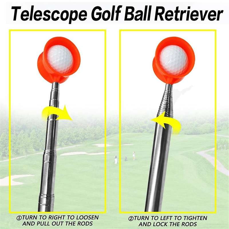 Portable Stainless Steel Non-Slip Handle Retractable Golf Ball Pick-Up Tool