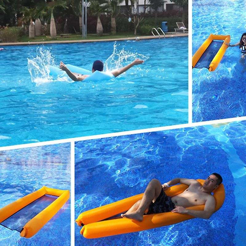 Portable Swimming Inflatable Floating Pool Float Bed Swimming Pool Sea Inflating Recliner Beach Chai