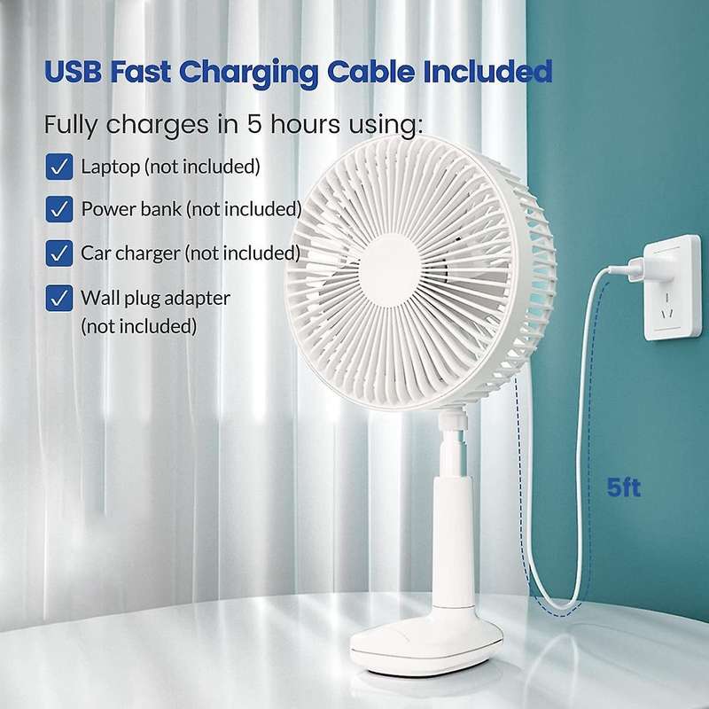 Portable Stroller Fan, Clip Fan with Adjustable Height and 360 Degree Head Rotation for Baby Camping