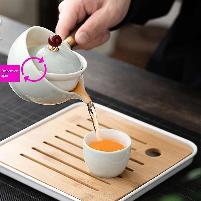 Portable Tea Making Teaware Sets Chinese Tea Ceremony Gift 360 Automatic Spinning Tea Set Lazy Tea S