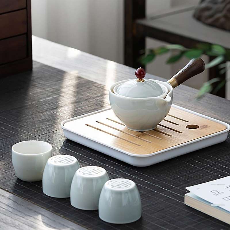 Portable Tea Making Teaware Sets Chinese Tea Ceremony Gift 360 Automatic Spinning Tea Set Lazy Tea S
