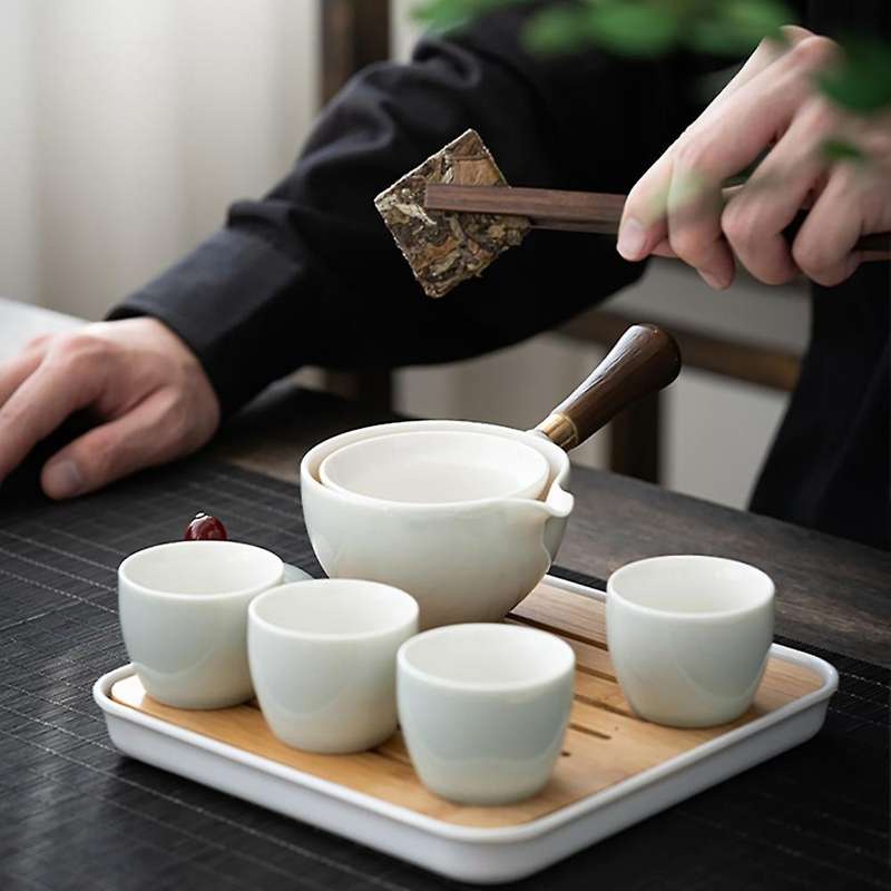 Portable Tea Making Teaware Sets Chinese Tea Ceremony Gift 360 Automatic Spinning Tea Set Lazy Tea S