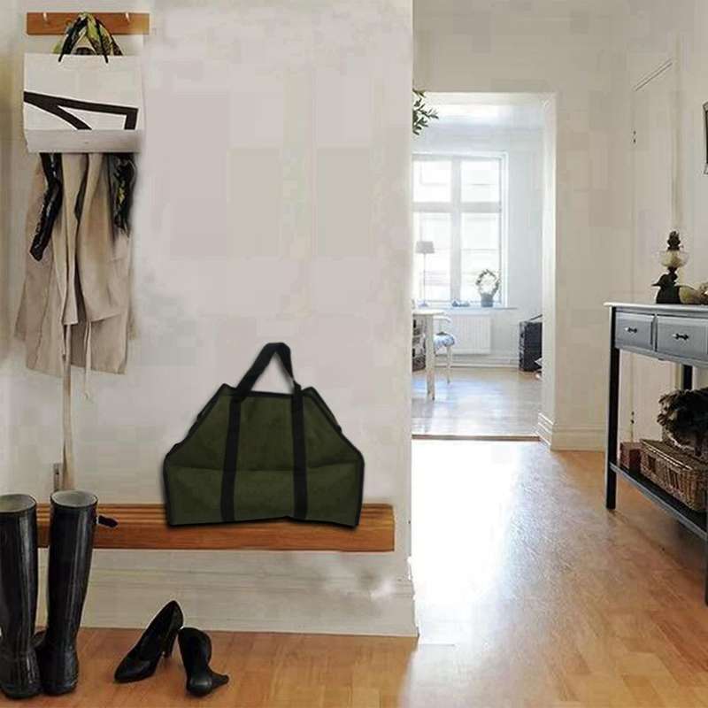 Portable Storage Bag Waterproof Canvas Log Storage Bag Wood Firewood Bag Log Carrier Durable Storage