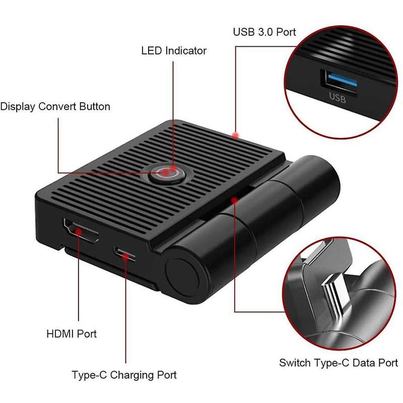 Portable to TV Video Connector Dock Game Console Charger Dock Station Fast Charging Stand for NS