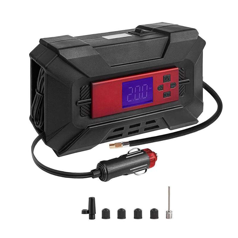 Portable Tire Inflator Air Compressor 12V 150PSI Air Pump for Car with Flashlight Digital Car Tyre P
