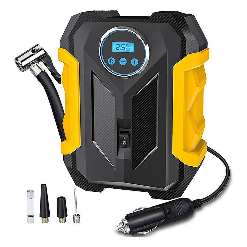 Portable Tire Inflator Air Compressor,150 PSI Air Pump for Car Tires with LED Light,Digital Air Comp