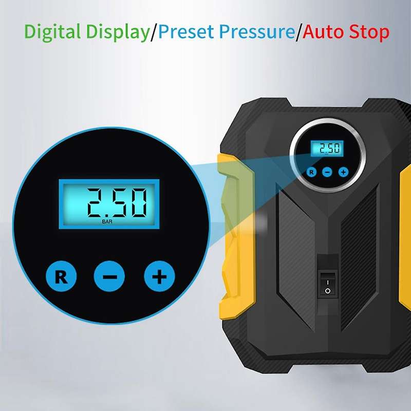 Portable Tire Inflator Air Compressor,150 PSI Air Pump for Car Tires with LED Light,Digital Air Comp