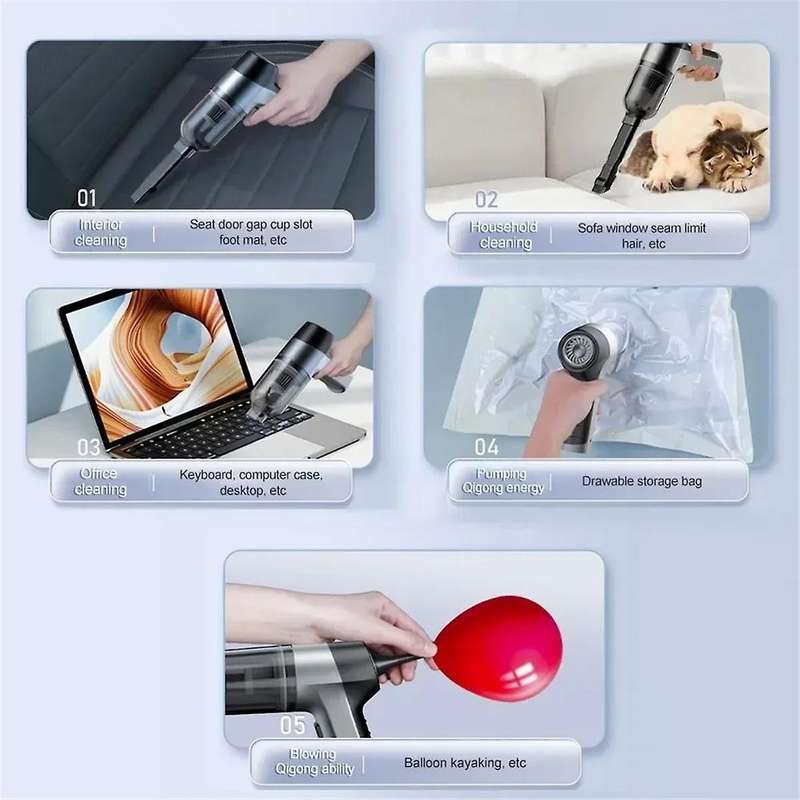 Portable Wireless Car Vacuum Cleaner Mini Handheld Cleaner for Home Appliance Powerful Cleaning Mach