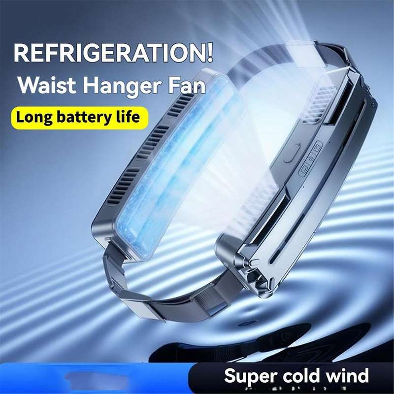 Portable Wearable Waist Fan, New Ice Belt Fan, Outdoor Sports Cooling, Mini Air Conditioner Wearable