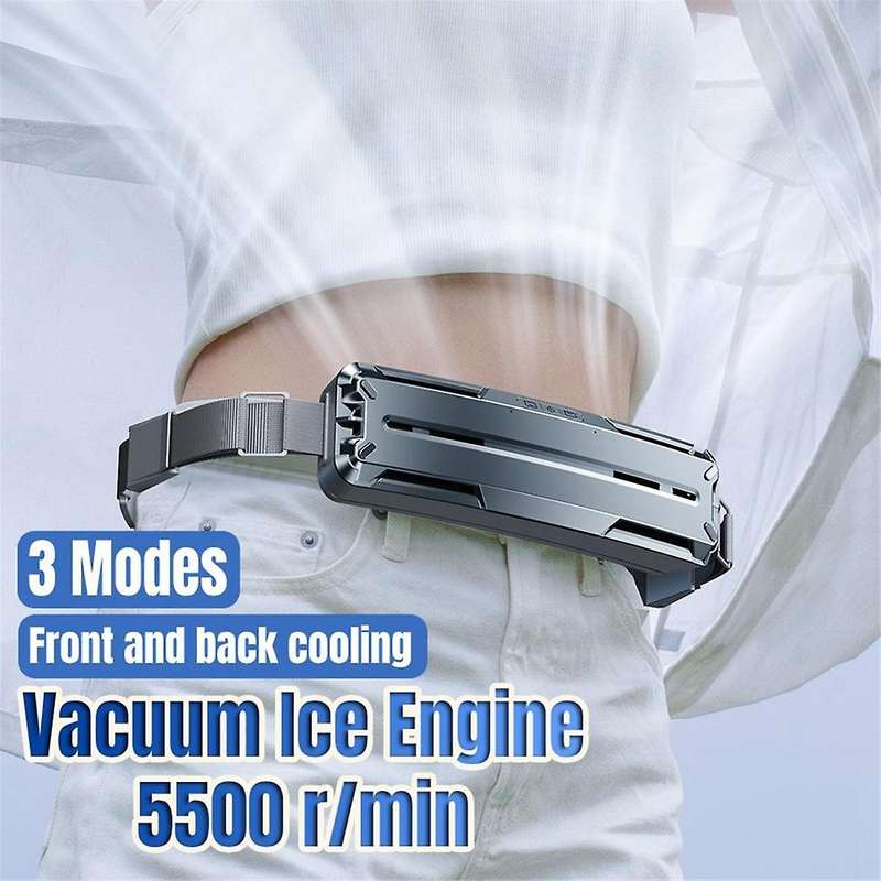Portable Wearable Waist Fan, New Ice Belt Fan, Outdoor Sports Cooling, Mini Air Conditioner Wearable