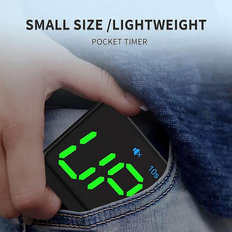 Portable Workout Timer, Gym Timer with Rechargeable and Built-in Magnetic Spine,LED Interval Timer f