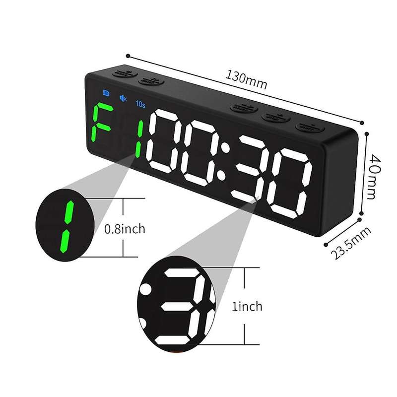 Portable Workout Timer, Gym Timer with Rechargeable and Built-in Magnetic Spine,LED Interval Timer f