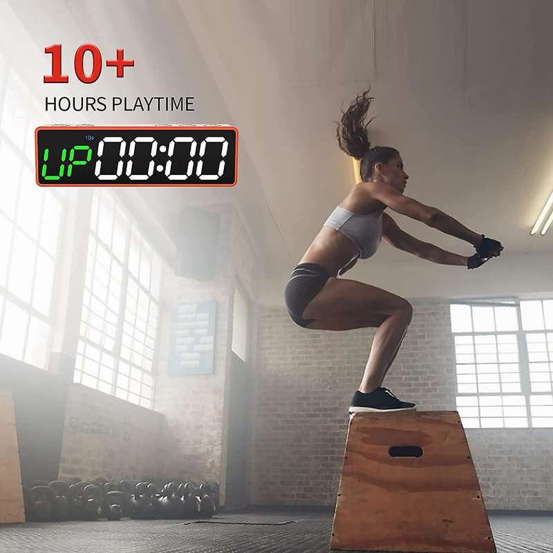 Portable Workout Timer,Gym Timer with Rechargeable and Built-in Magnetic Spine,LED Interval Timer fo