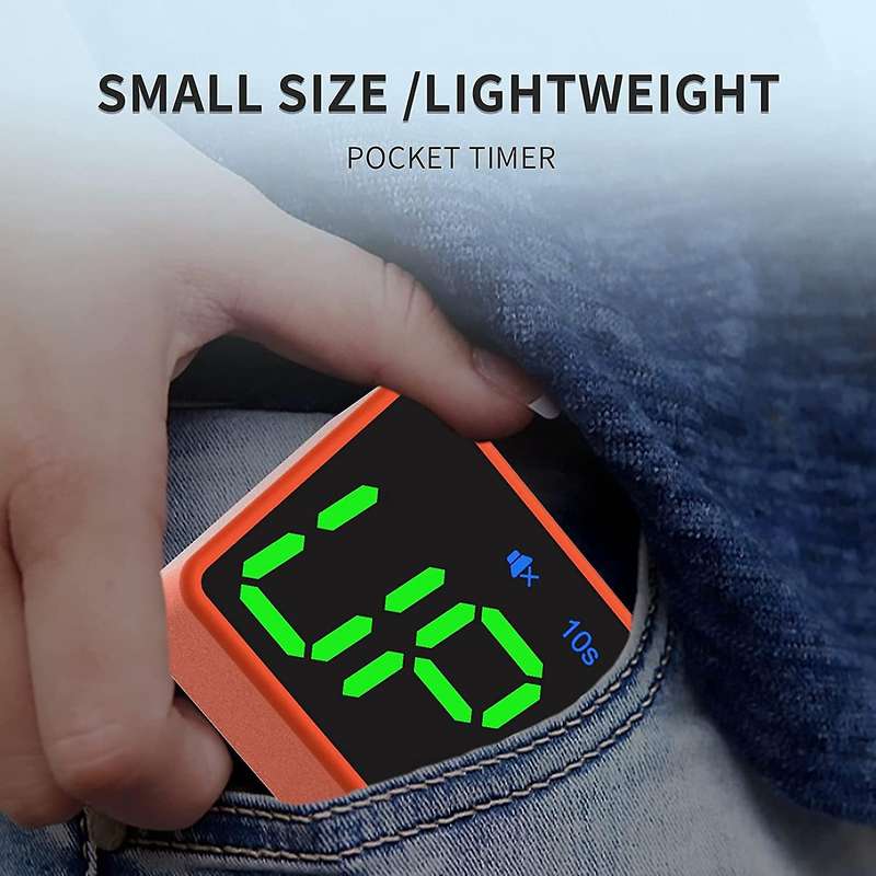 Portable Workout Timer,Gym Timer with Rechargeable and Built-in Magnetic Spine,LED Interval Timer fo