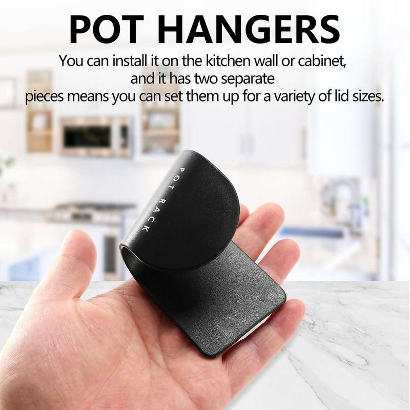 Pot Lid Holder, 5 Pairs Pot and Pan Organizer for Cabinet, Adjustable Lid Holder, Cabinet Door Organ