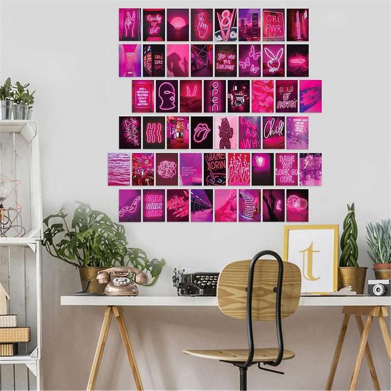 Posters for Room Aesthetic Decor, Wall Collage Vintage Posters& Prints for Guys and Girls,50 Pcs 4x6