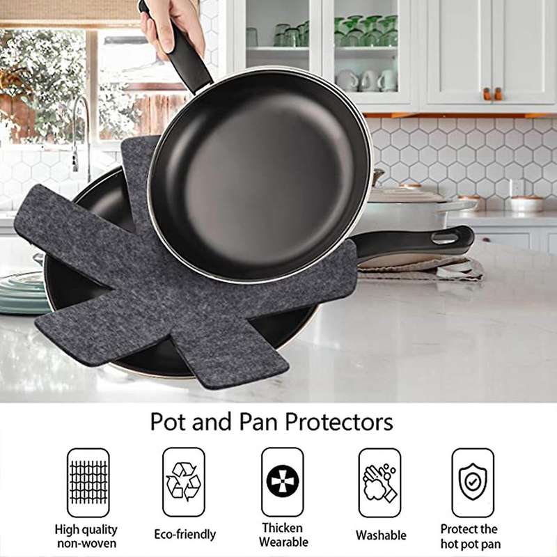Pot and Pan Protectors, 18, Pan Protectors for Stacking, Pot Dividers Pads, 3 Different Sizes and C