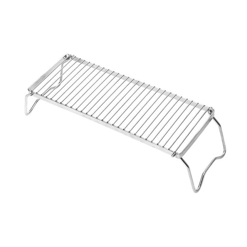 Pot Folding Stainless Steel Grill Rack Drying Outdoor Camping Burner BBQ Draining Portable Extended