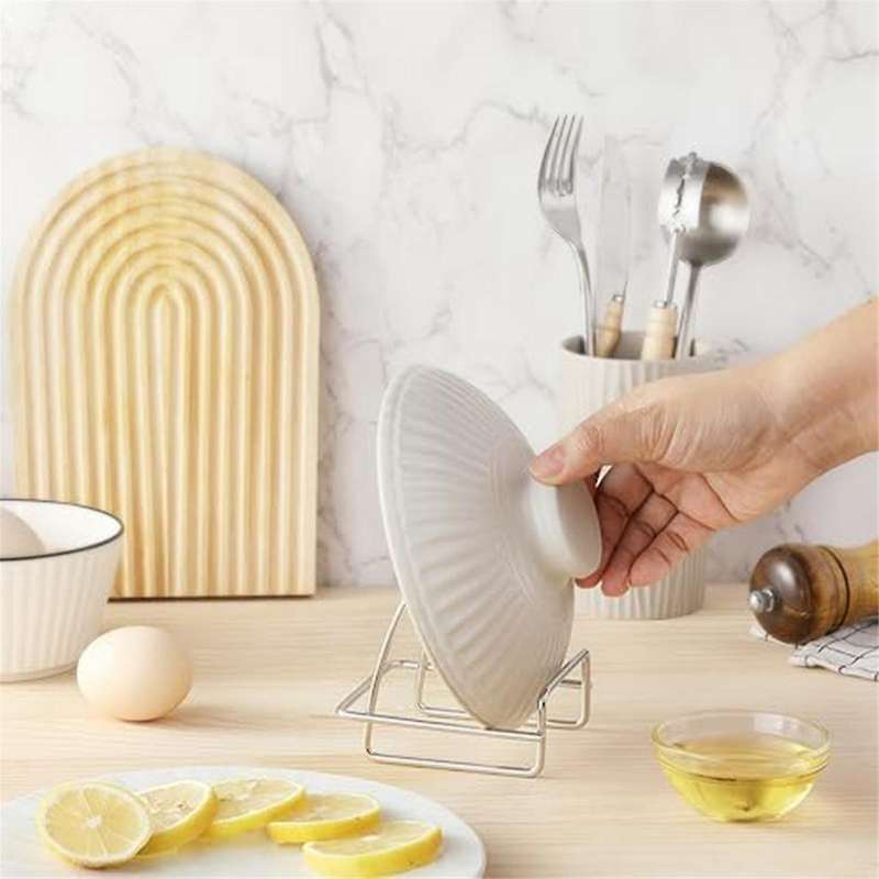Pot Lid Holder, Stainless Steel Lid Holder While Cooking, Pan Lid Holder for Kitchen Counter Decor/C