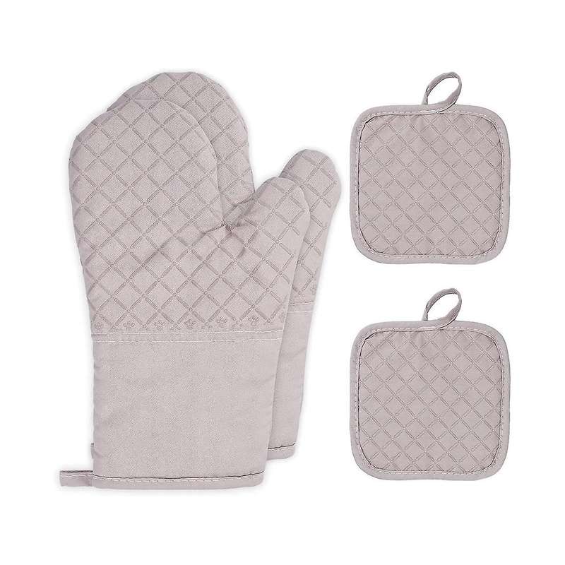 Pot Holders and Oven Mitts Heat Resistant 4 Piecethick Cotton Anti- Oven Mitts Kitchen Hot Pads For