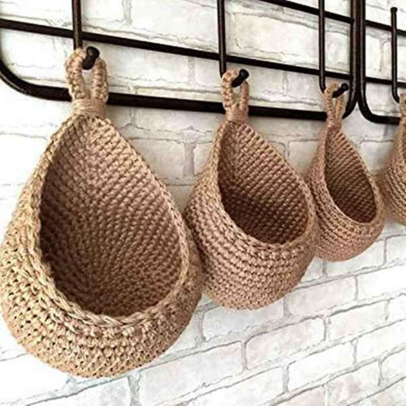 Potato and Onion Storage Basket for Pantry Boho Kitchen Decor Bohemian Hanging Fruit Baskets for K