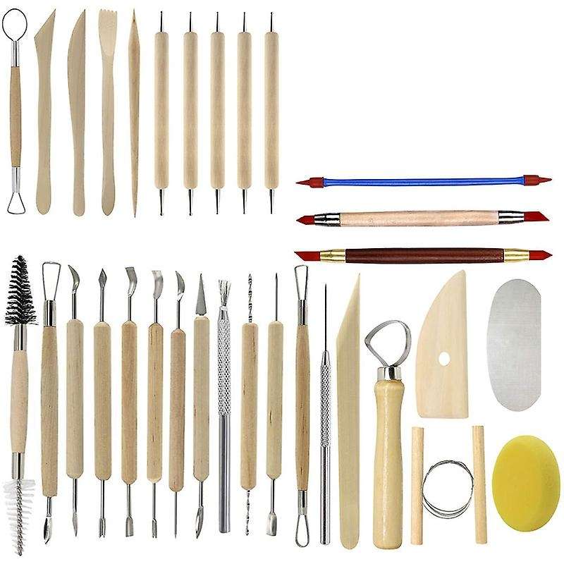 Pottery Sculpting Tools 32PCS Ceramic Clay Carving Tools Set for Beginners Expert Art Crafts Kid's P