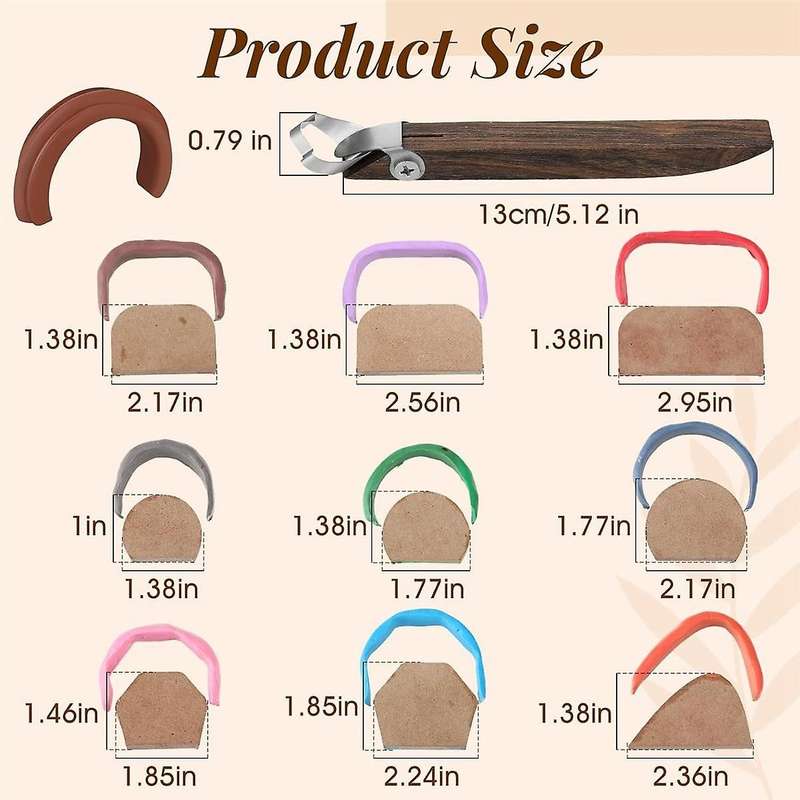Pottery Handle Making Tool with 9 Pcs Mug Handle Mold Adjustable Clay Pottery Tools Ceramic Tools Po
