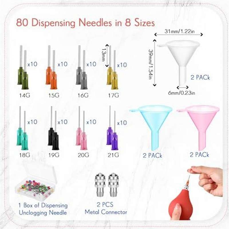 Pottery Tool Supplies, Precision Tip Applicator for Needle with Fill Funnel 3 Oz Clay Glaze Squeeze