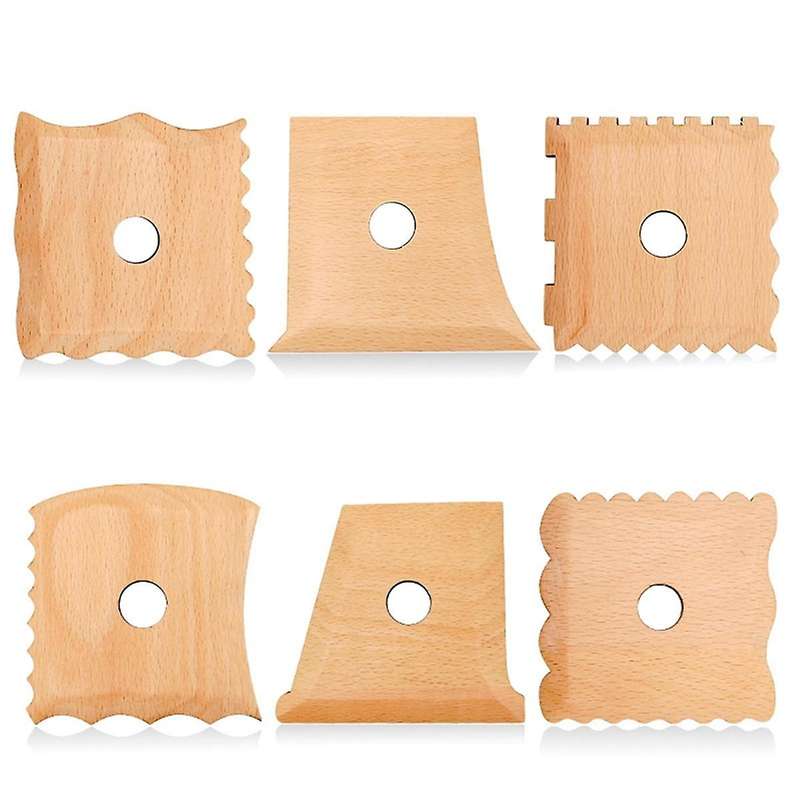 Pottery Tools Wooden Skeleton Knife Pottery Foot Trimming Clay Knife DIY Drawing Shaping Tool (Set o