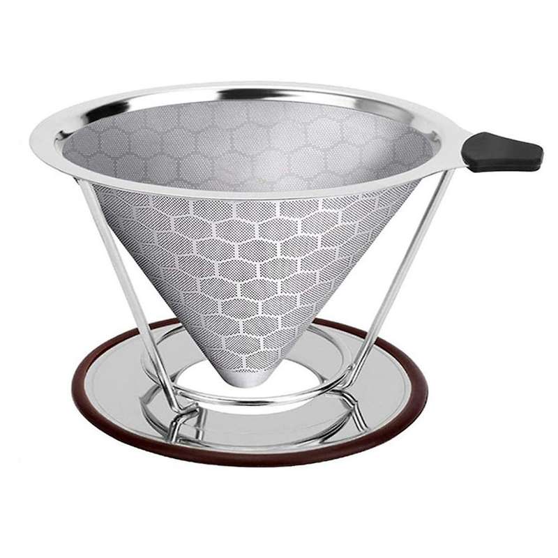Pour over Coffee Dripper, Stainless Steel Filter,Easy to Clean Paperless Pour over Coffee Maker,Reus