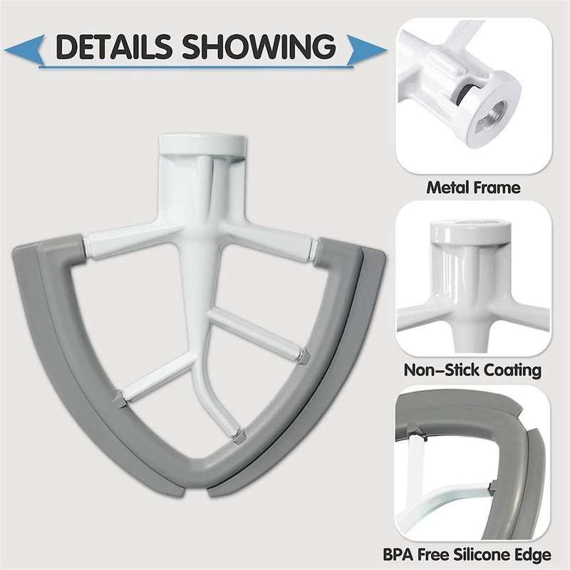 Pouring Shield for 4.5 and 5 Quart Tilt-head Stand Mixers and Flex Edge Beater for Tilt-head 4.5-5q