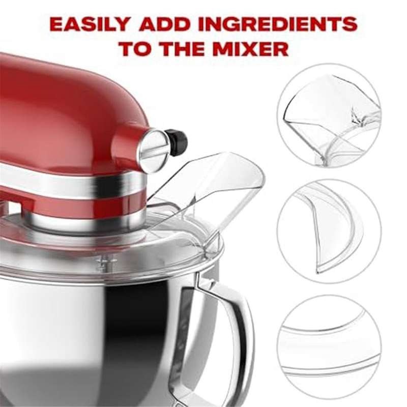 Pouring Shield for 4.5-5 Quart Mixer Bowl, Clear Safety Shield for Aid Tilt-head Stand Mixers
