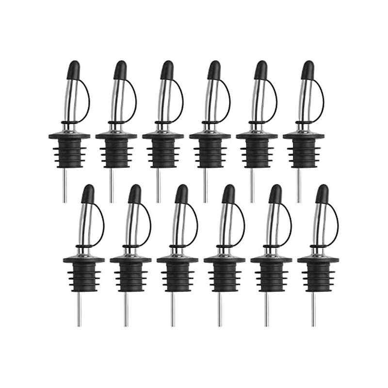 Pour Spout for Liquor Bottles - 12 Pack Liquor Bottle Pourers,pour Spouts with Rubber Dust Caps,fit