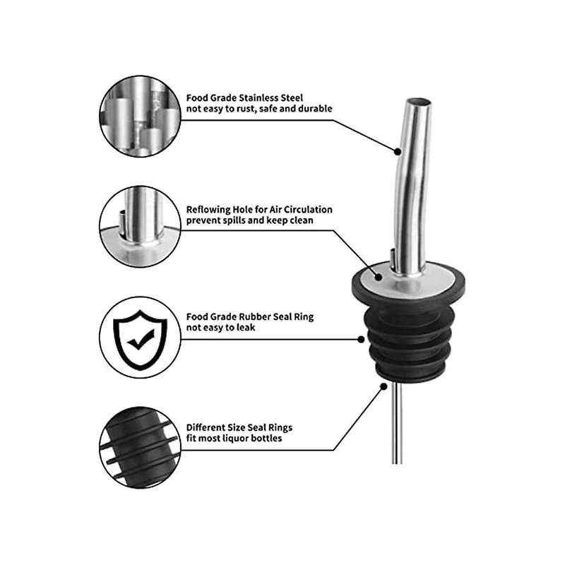 Pour Spout for Liquor Bottles - 12 Pack Liquor Bottle Pourers,pour Spouts with Rubber Dust Caps,fit