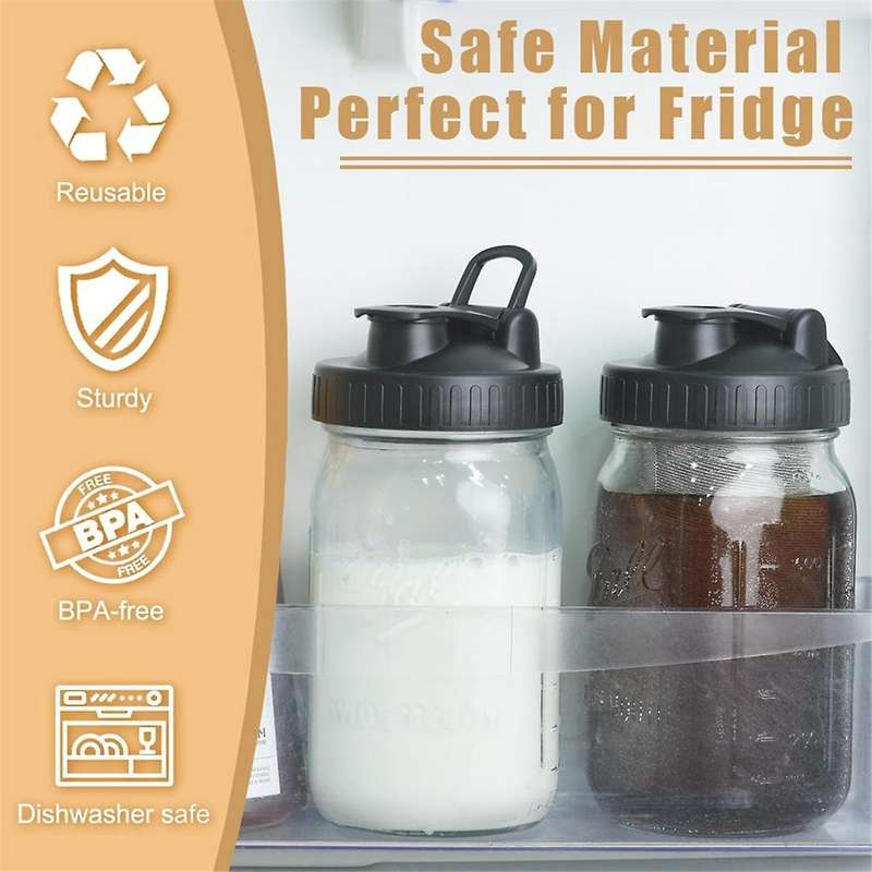 Pour Spout Lids for Ball Wide Mouth Mason Jars, Airtight Canning Jar Flip Cap Top Lid for Dressing P