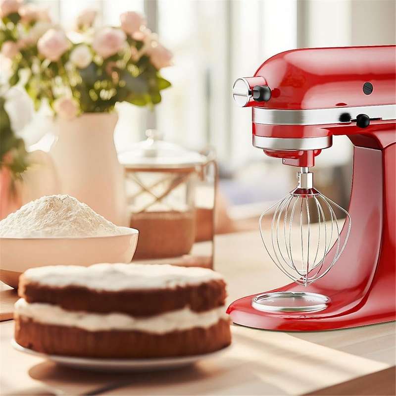 Pouring Shield for 4.5-5QT Mixer Bowl and 6 Wire Whisk for Stand Mixer Attachments