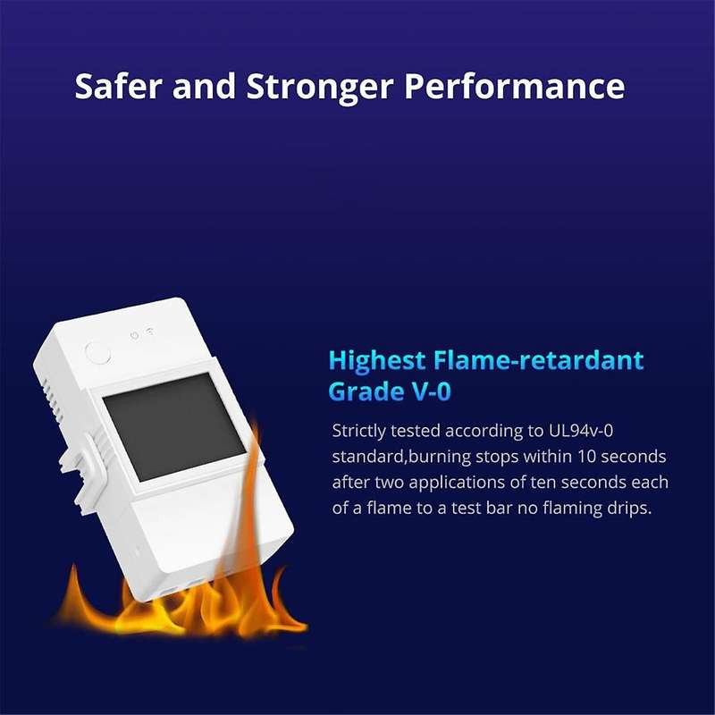 POW Elite 16A Wifi Meter Switch Voltage, Current, Power Consumption LCD Display Wireless Remote Cont