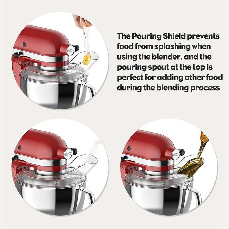 Pouring Shield for 4.5-5QT Mixer Bowl and Mixing Paddle for Mixer Attachments